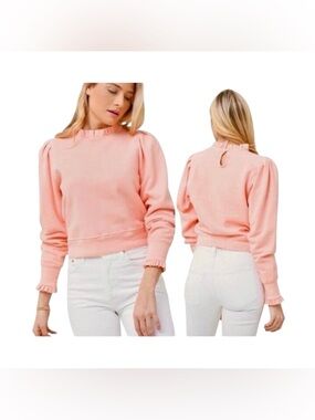 MOTHER "The Ruffle Curveball" Long Sleeve Sweatshirt